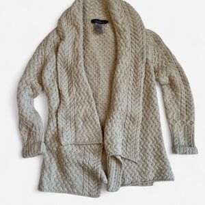 Irelandseye Glenross Waterfall Cardigan Natural Merino Wool Ireland Women’s Sz S
